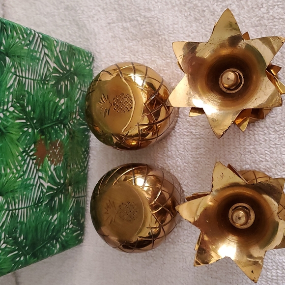 2 Vintage Pineapple Candle Holders - Picture 6 of 10